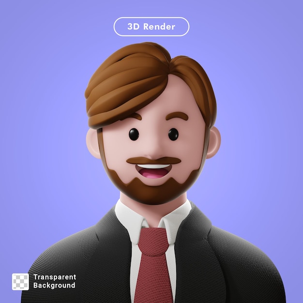 PSD 3d-render-cartoon-avatar isoliert