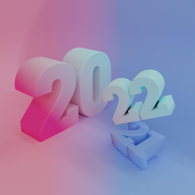 PSD 3d render celebración de año nuevo