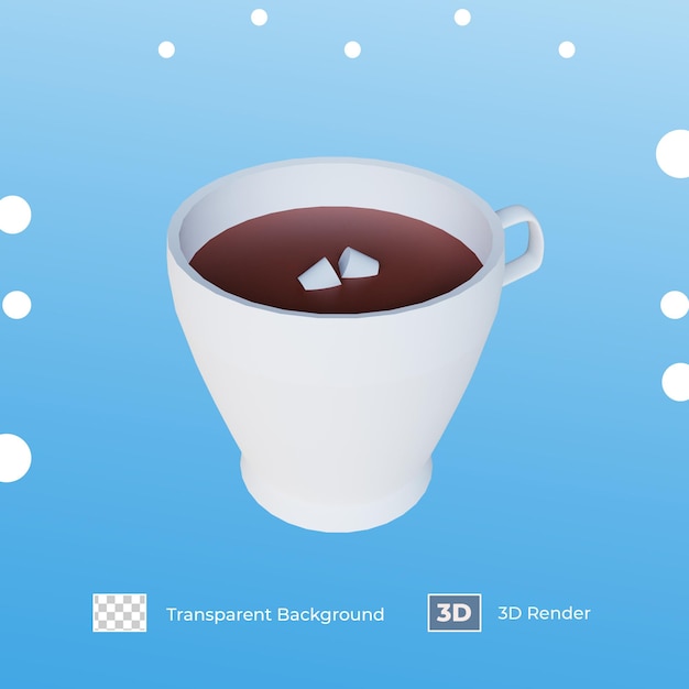 PSD 3d render chocolate quente