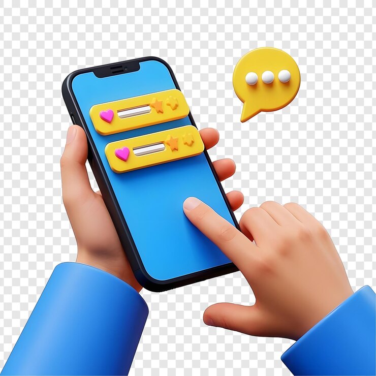 PSD 3d render cliente dejar comentarios en aislado en fondo transparente