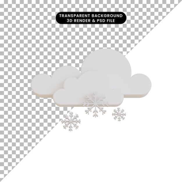 3d render clima icono nieve