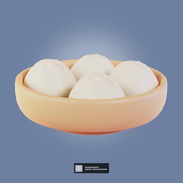 3d render comida tradicional china baozi