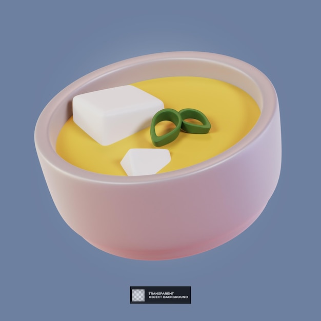 3d render comida tradicional japonesa sopa de miso