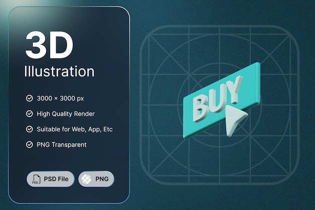 3D Render Compra Right Angel eCommerce Concepto Moderno Icono Ilustraciones Diseño