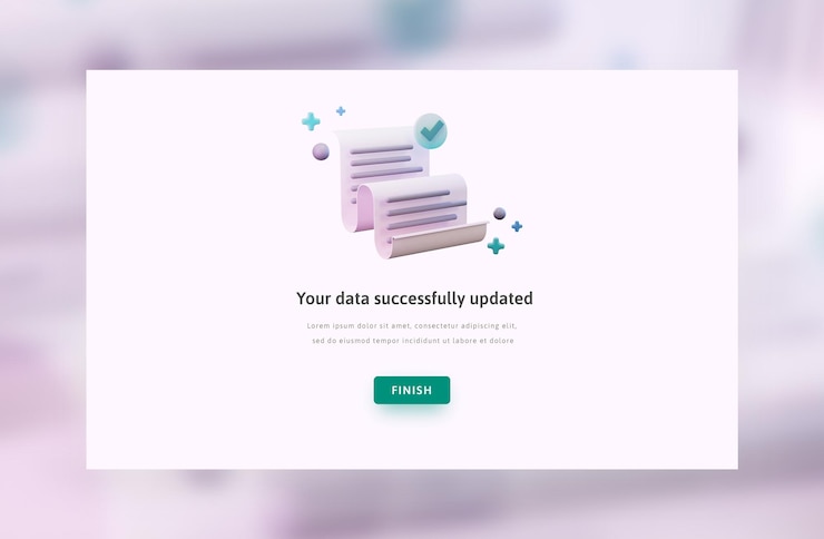 PSD 3d render concepto icono enviar hoja de datos del éxito del papel para enviar a todo color
