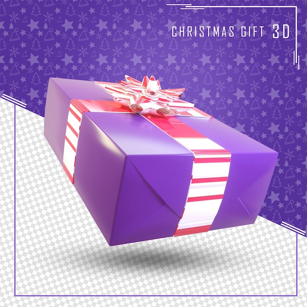 3D render confezione regalo per buon Natale