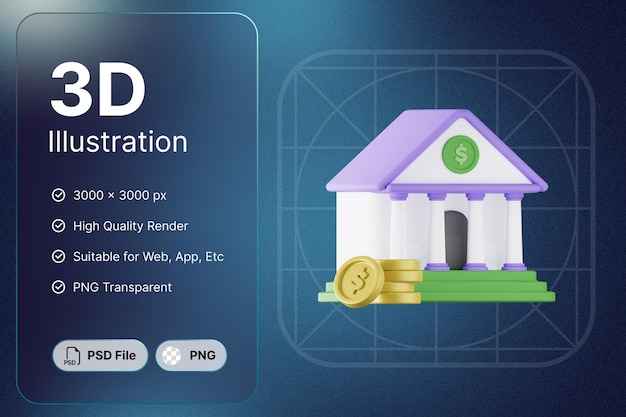 3D Render Contabilidad Bancaria Finanzas Concepto Diseño Moderno
