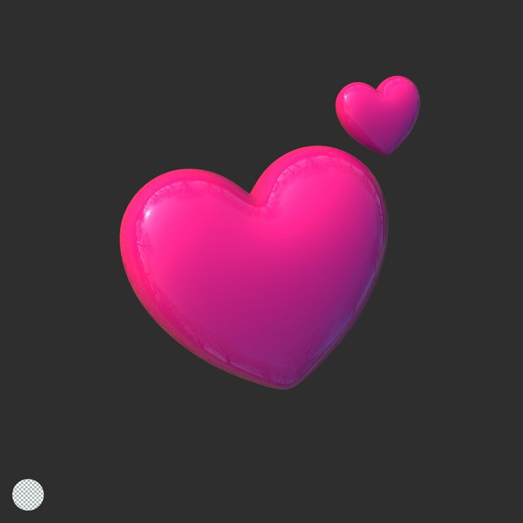 PSD 3d render corazones púrpuras forma ilustración para el día de san valentín signo de amor rosa para el amor romántico