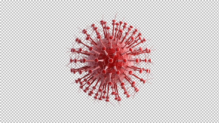 PSD 3d render corona virus isolated background3d rendering