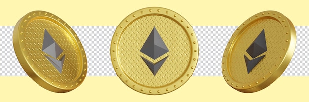 3d render criptomoneda ethereum