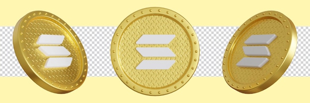 3D Render criptomoneda solana