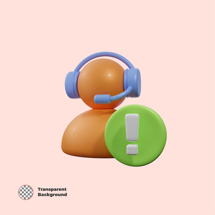 PSD 3d render customer service icon