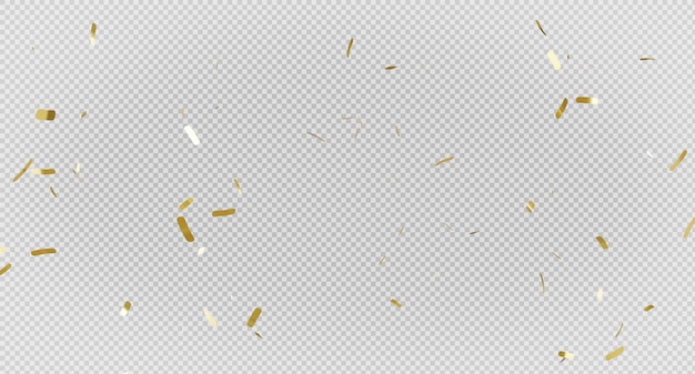 3D render de confete dourado com voar