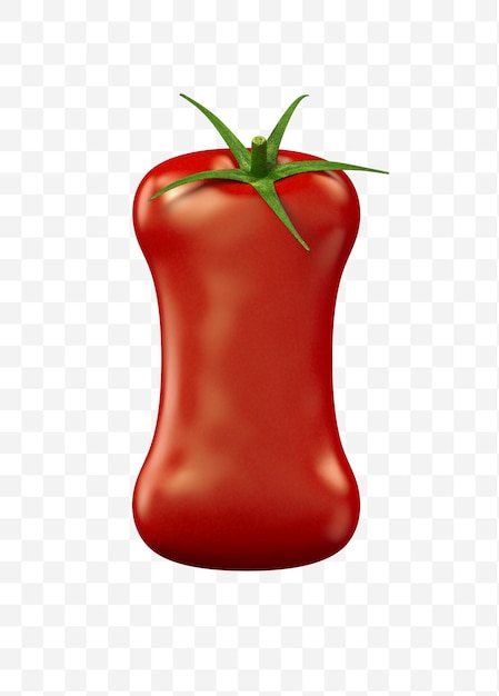 PSD 3d render de tomate vermelho carta isolado alimento símbolo do alfabeto