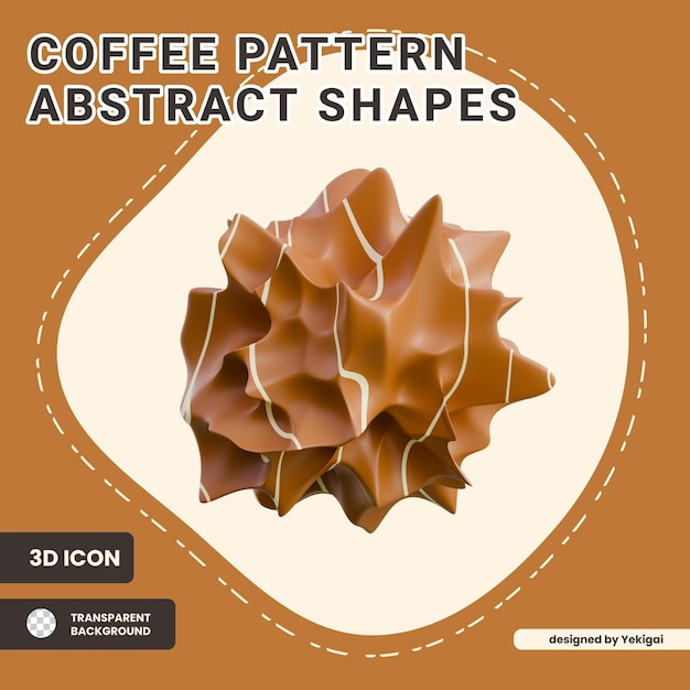 3D Render Decorative Caramel Waffle Flower