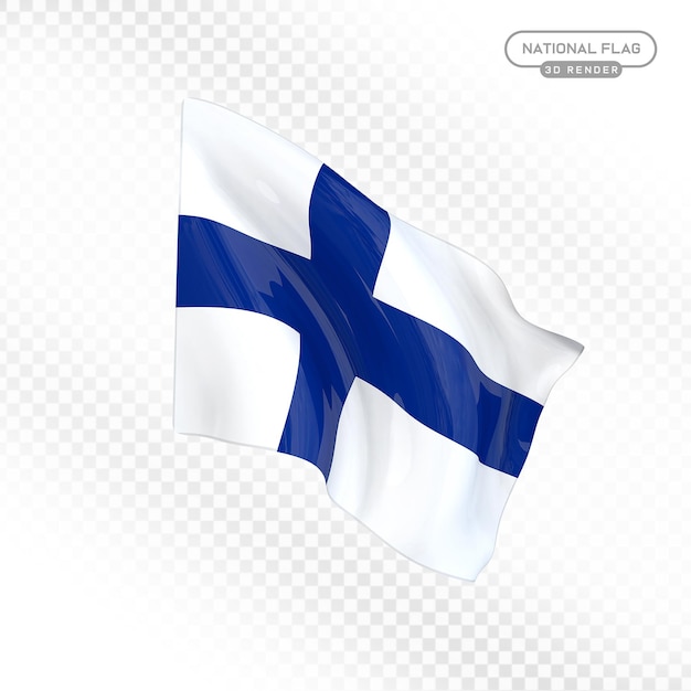 3D-Render der finnischen Nationalflagge