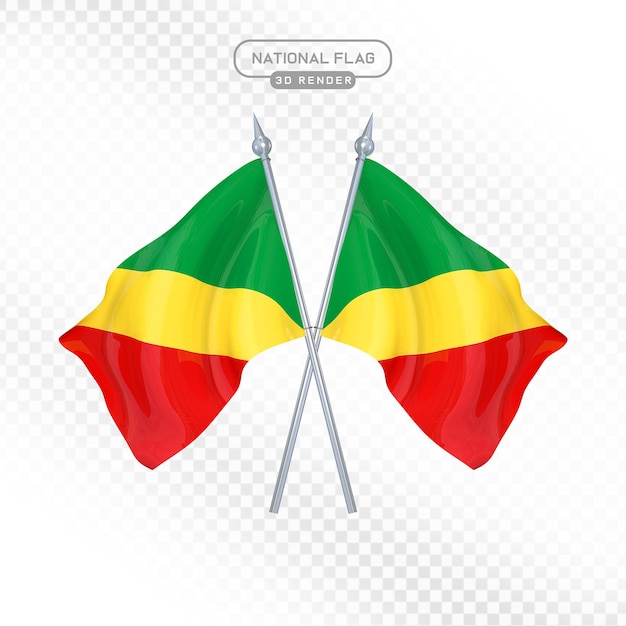 3D-Render der nationalen Flagge von Mali