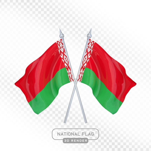3D-Render der Nationalflagge von Weißrussland