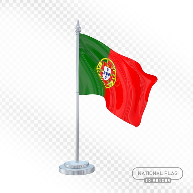 3D-Render der portugiesischen Nationalflagge