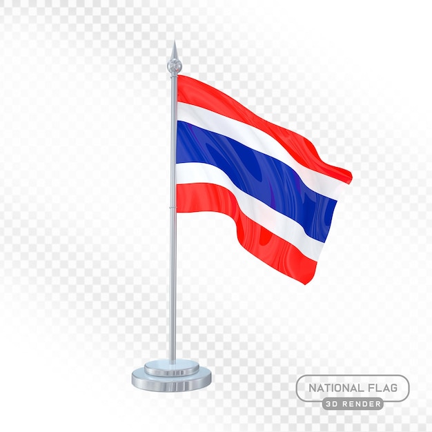 3D-Render der thailändischen Nationalflagge