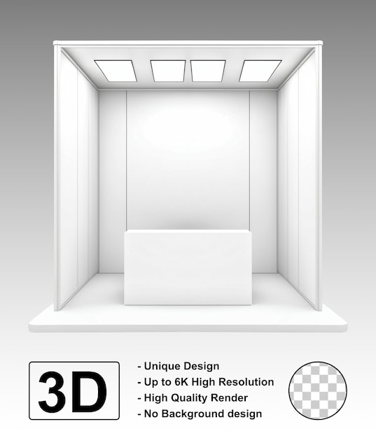 3D-Render der Veranstaltung auf der weißen Anzeigestelle