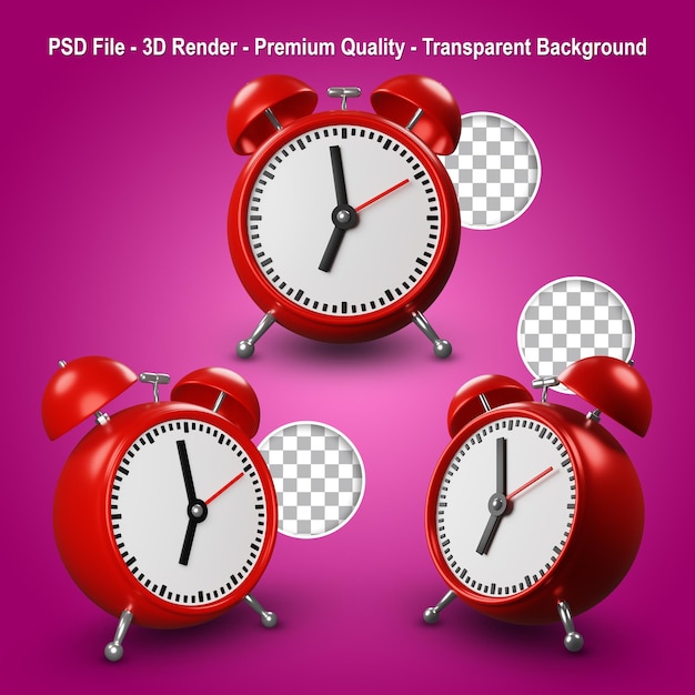 PSD 3d render despertador realista