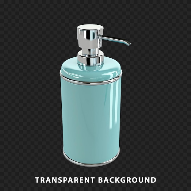 PSD 3d render dispensador de jabón aislado sobre un fondo transparente