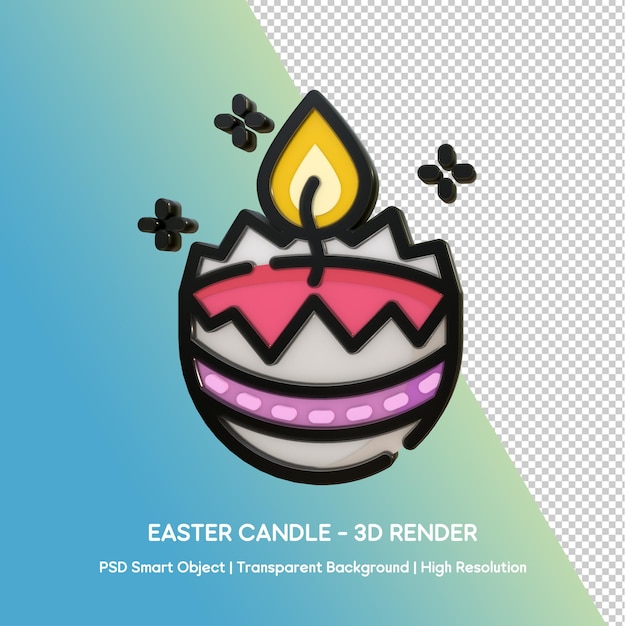 3D Render Easter Candle