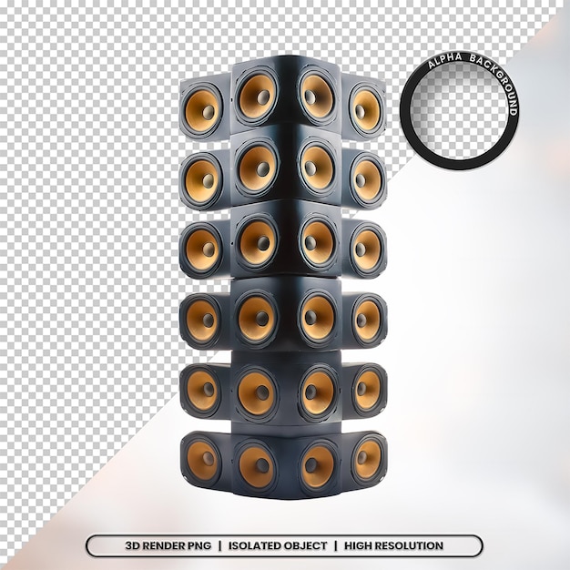 3D Render Elemento de altavoz Icon PSD PNG