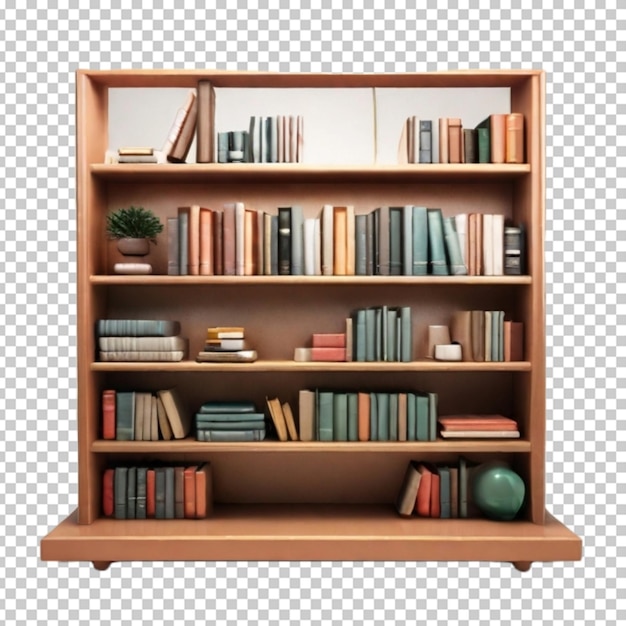 PSD 3d render de estantería de libros png psd