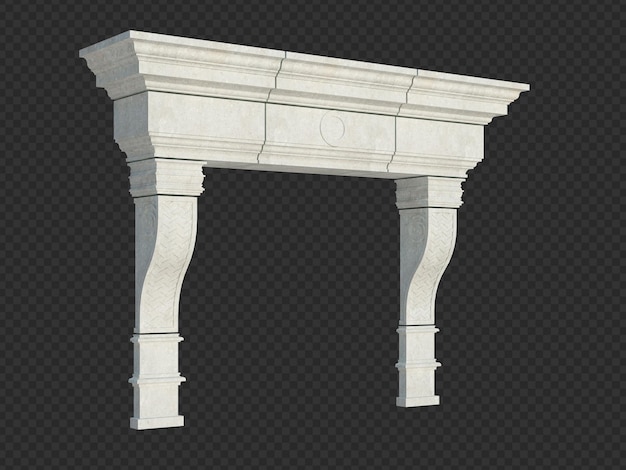 3D Render Estrutura de Edifício Isolada