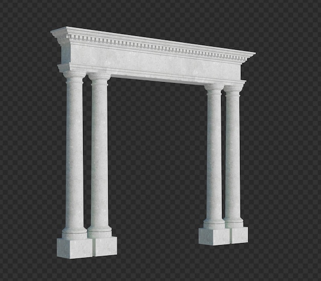 3D Render Estrutura de Edifício Isolada
