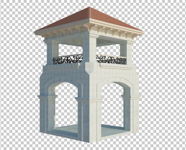 PSD 3d render estrutura de edifício isolada