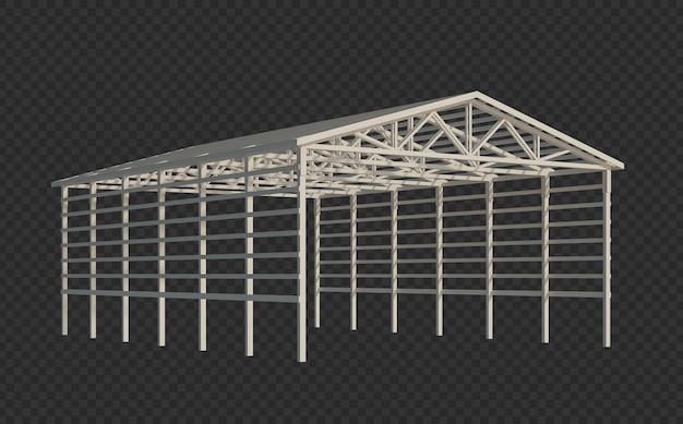 3d render estrutura de edifício isolado