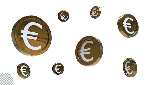 PSD 3d-render-euro-münzensymbol