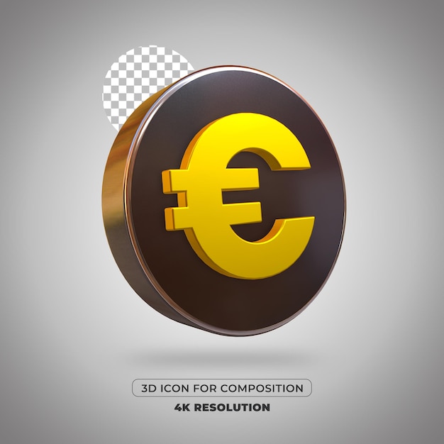 3d-render-euro-symbol isoliert