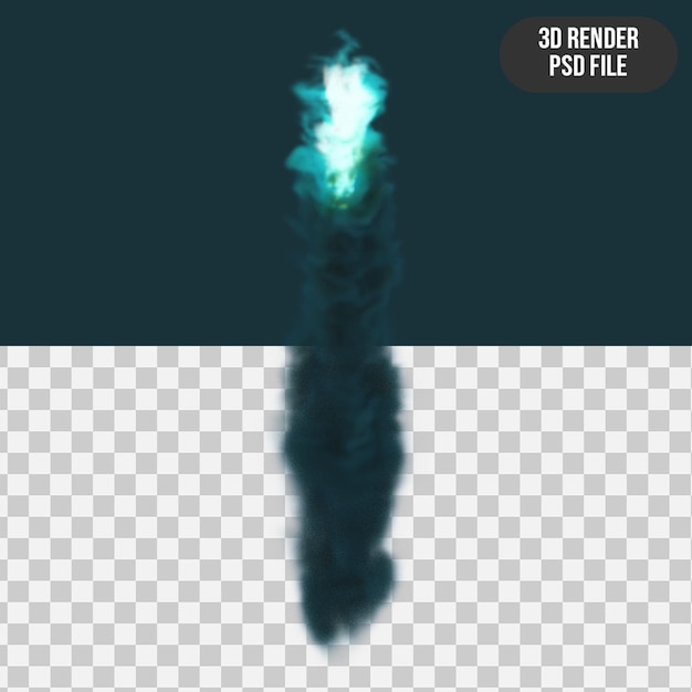 3D render explosión azul realista