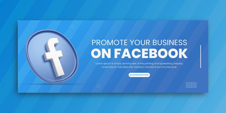 PSD 3d-render-facebook-business-werbung für social-media-facebook-cover-design-vorlage