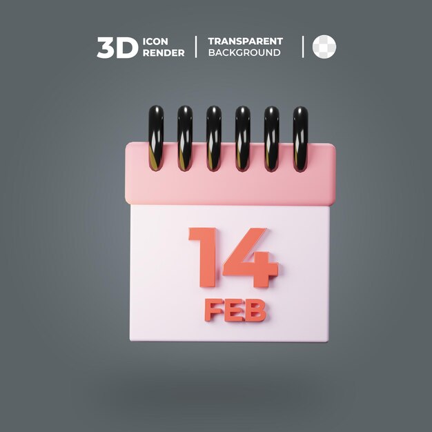 3d render fecha de san valentín