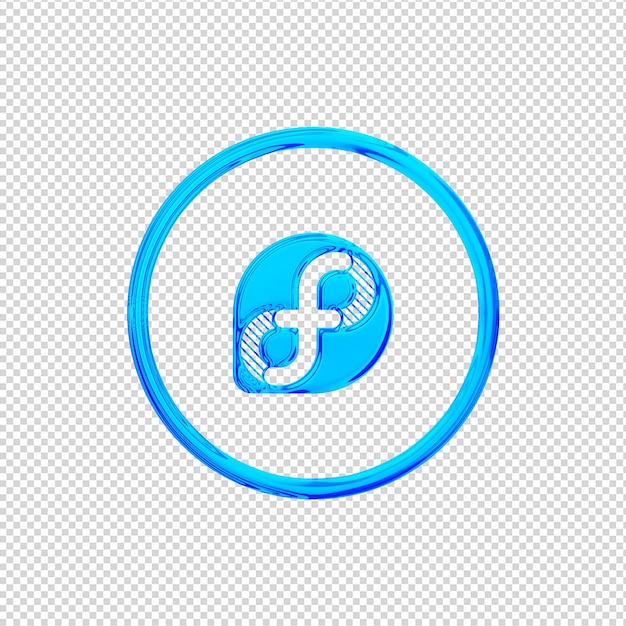 3d-render-fedora-symbol glänzend blau