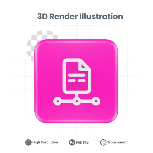 PSD 3d render file networking icon für web mobile app social media promotion