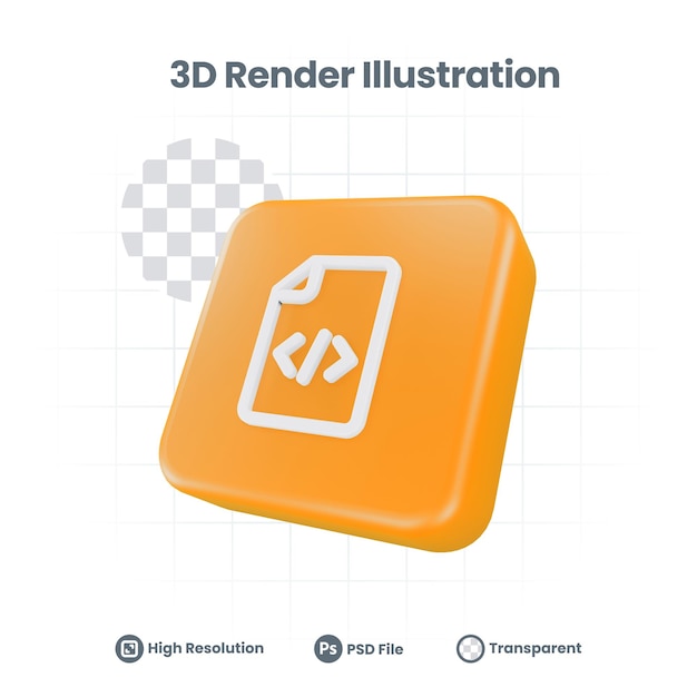 PSD 3d render file xml icon for web mobile app social media promotion