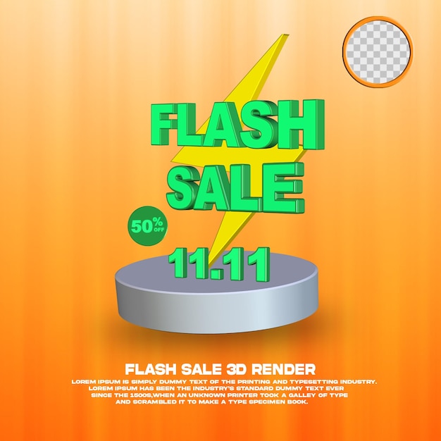 3D-Render-Flash-Verkauf 11.11 psd