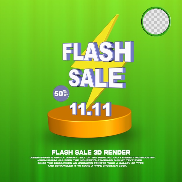 3d-render-flash-verkauf 11.11 psd