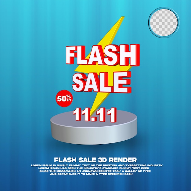 3D-Render-Flash-Verkauf 11.11 psd