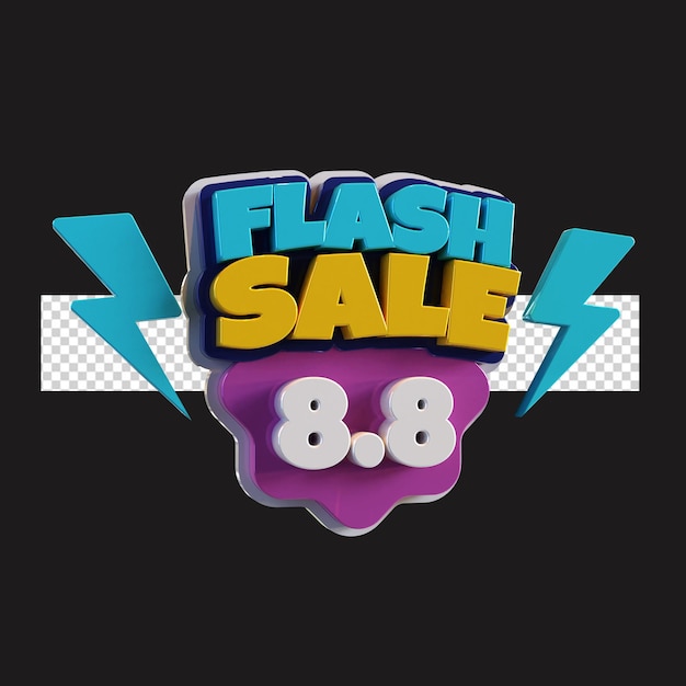 3D-Render Flash-Verkauf-Rendering-Design