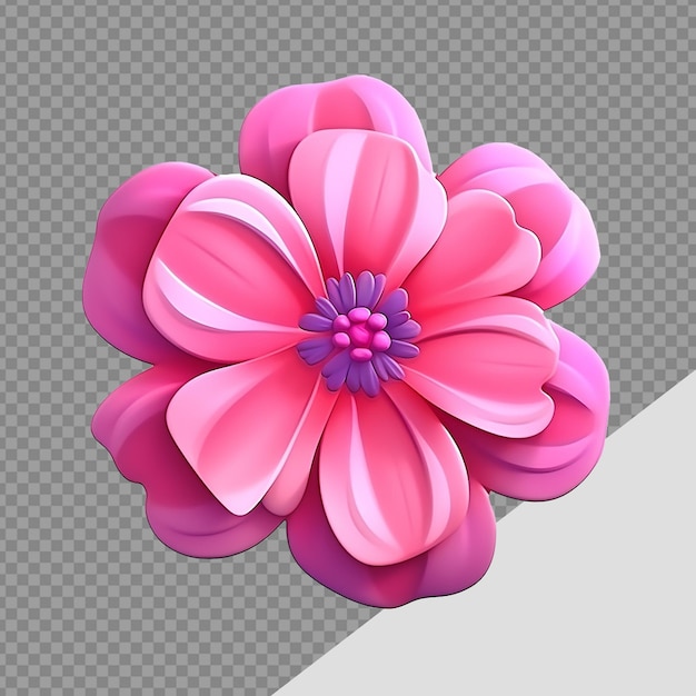 PSD 3d render flower png aislado en un fondo transparente