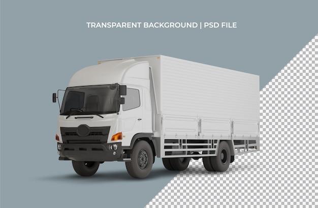 3D-Render-Flügelkasten-LKW-Perspektive, linke Ansicht