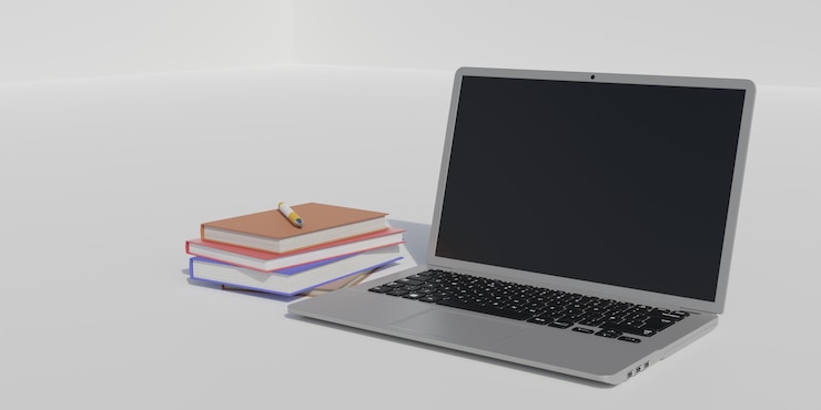 PSD 3d render fondo de computadora portátil