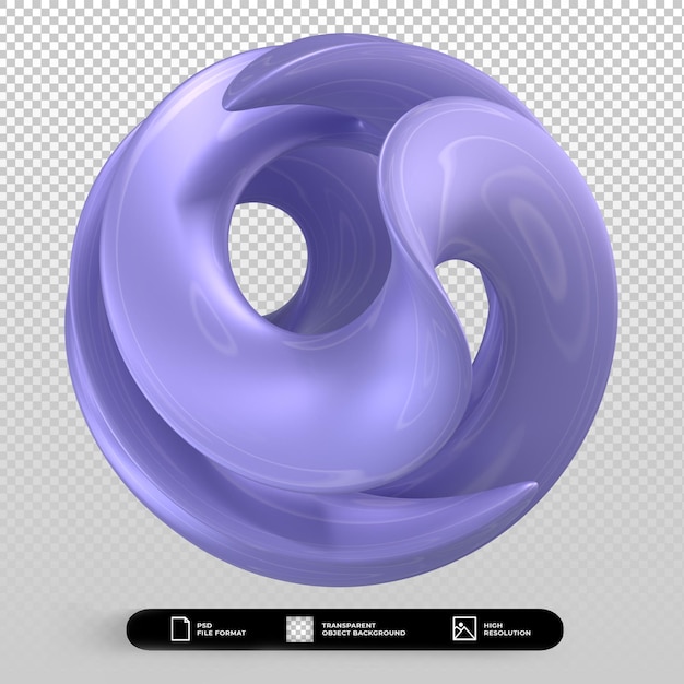 3d render forma abstracta azul metálico aislado